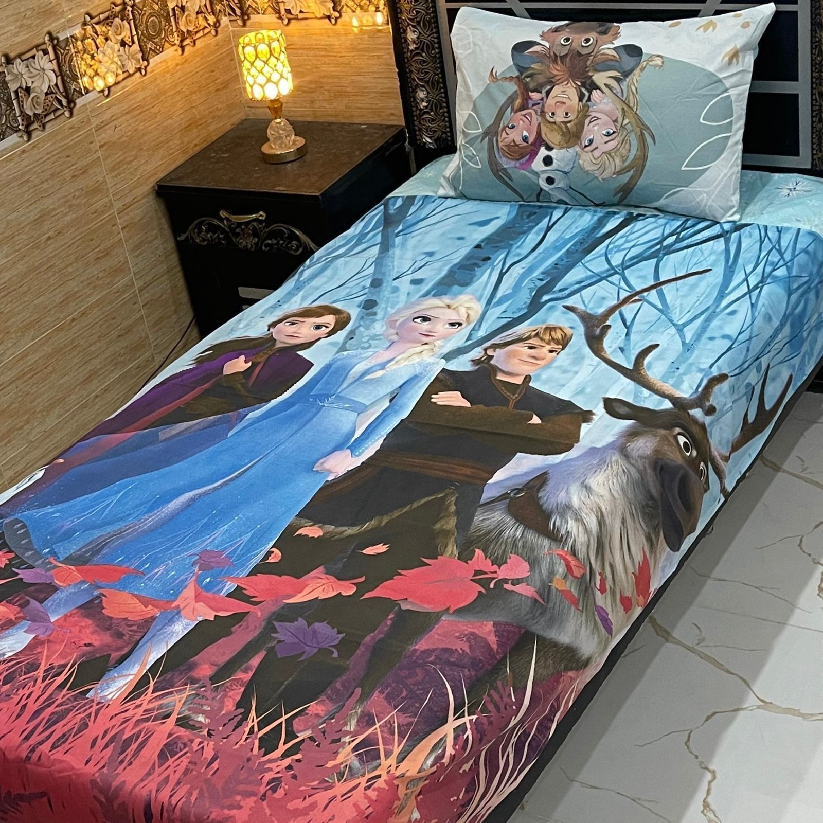 Frozen Forest Magic – Kids Single Pair Bed Sheet