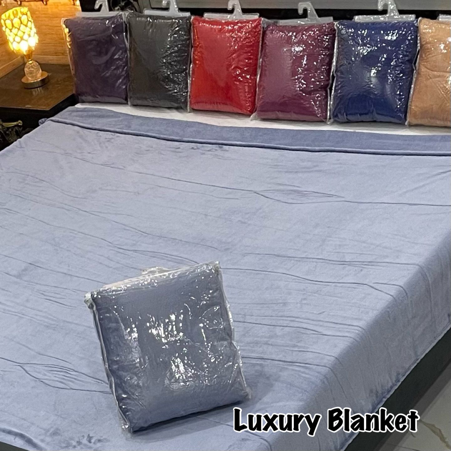 Sky Blue Velvet Blanket – Ultra-Soft & Lightweight Luxury Throw