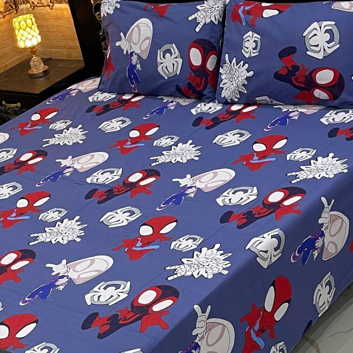 I Web Heroes Soft Crystal Cotton Bed Sheets – Kids Edition