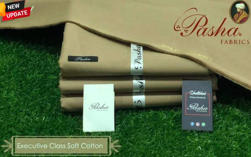 Sand Beige Executive Soft Cotton – Premium Unstitched Fabric by Pasha’s