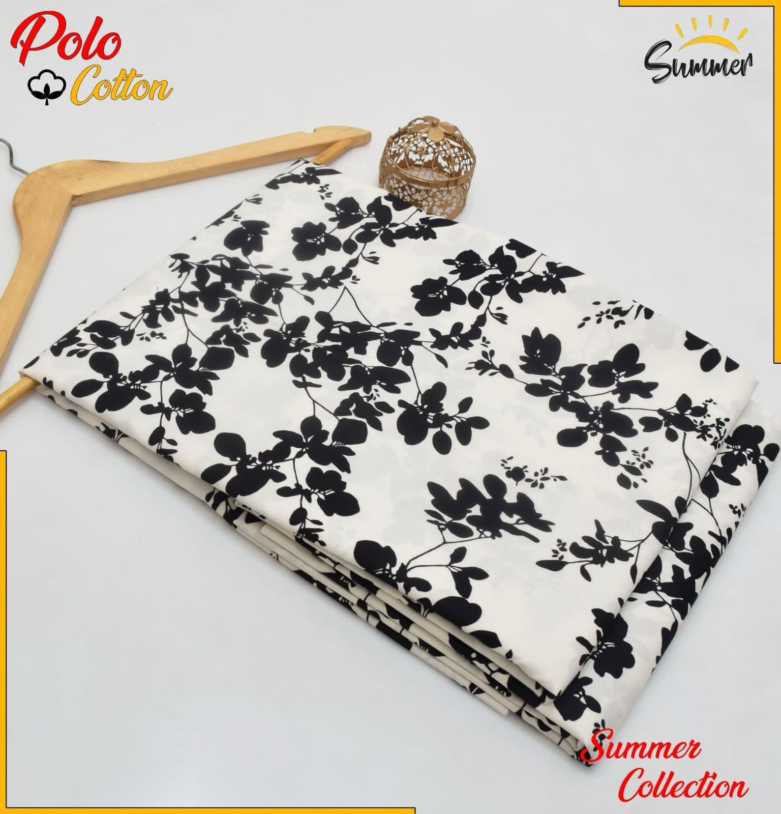 Ivory Shadow 2PC Floral Printed Women Unstitched – Polo Cotton