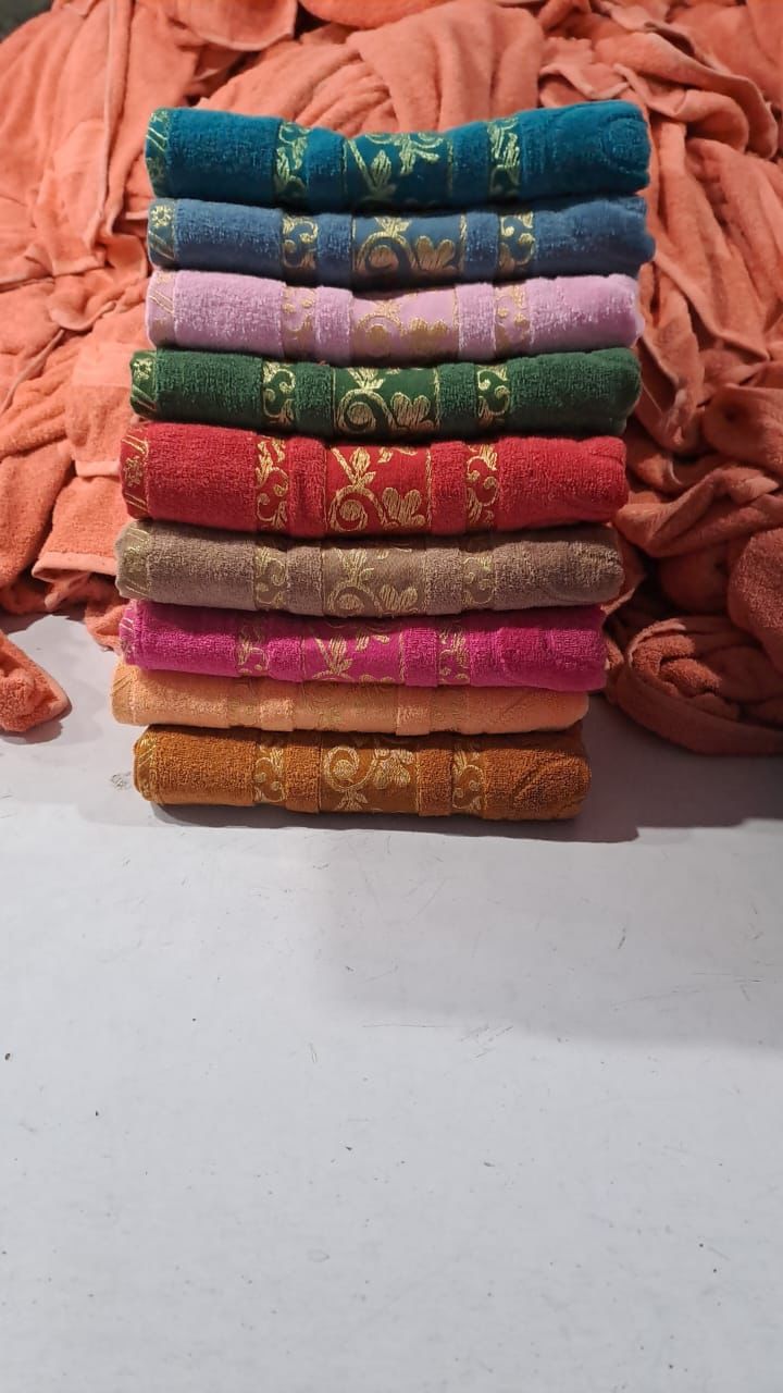 Elegant Golden Jacquard 100% Cotton JACQUARD SOFT Bath Towel Set