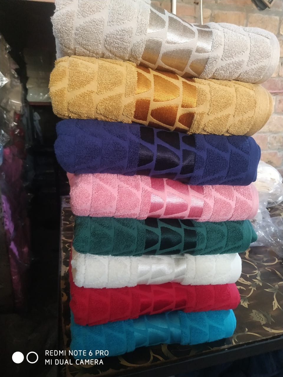 Geometric Pattern 100% Cotton JACQUARD SOFT Bath Towel Set