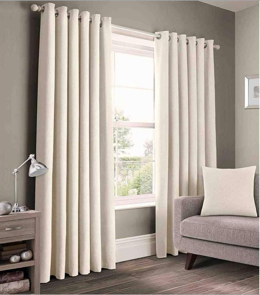 Soft Crystal Cotton - Room Darkening Plain Solid Curtain Pair