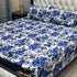 Soft Crystal Cotton Bed Sheets - Royal Blue Floral King Size - Fashion Home Store