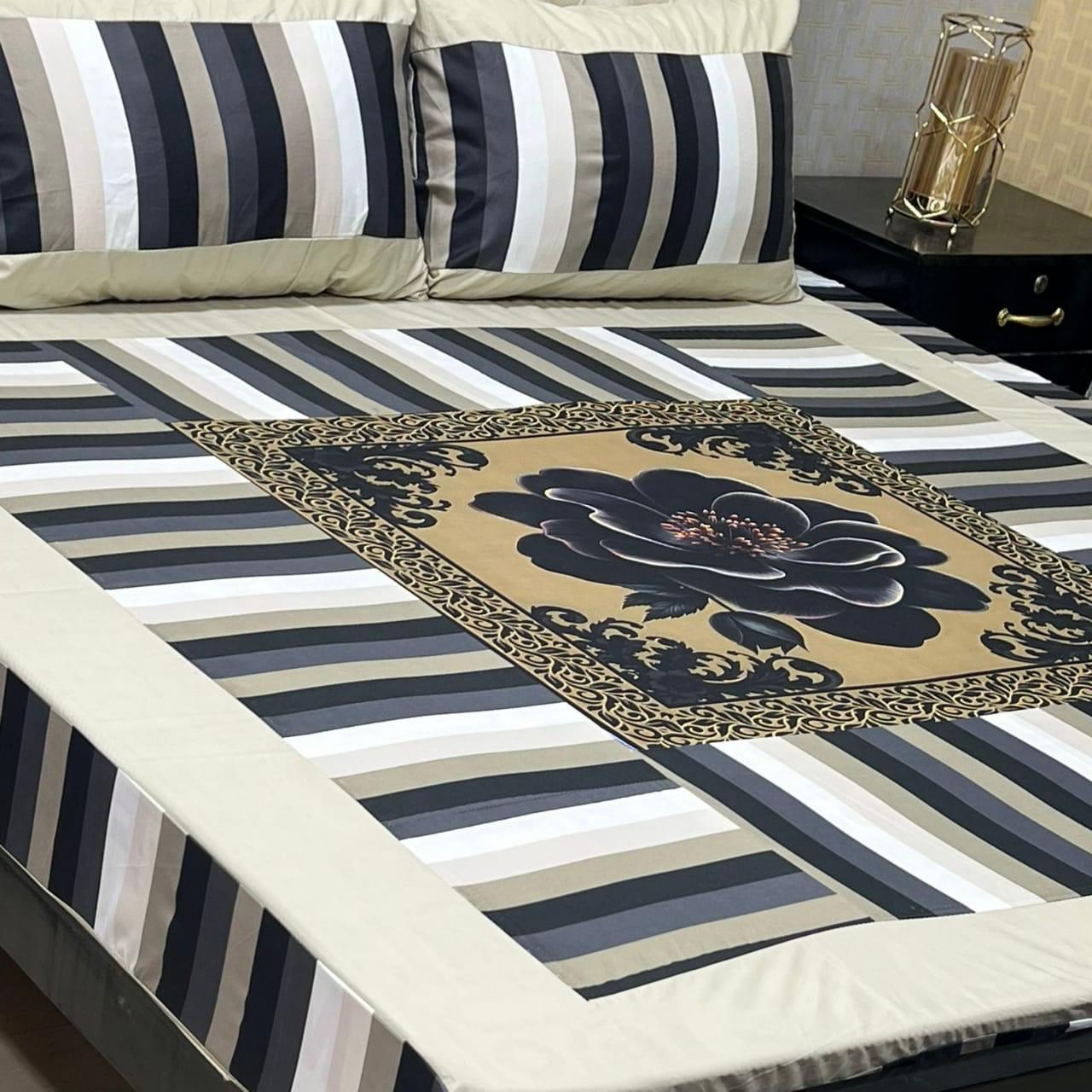 Rosy Garden Delight printed bedsheet