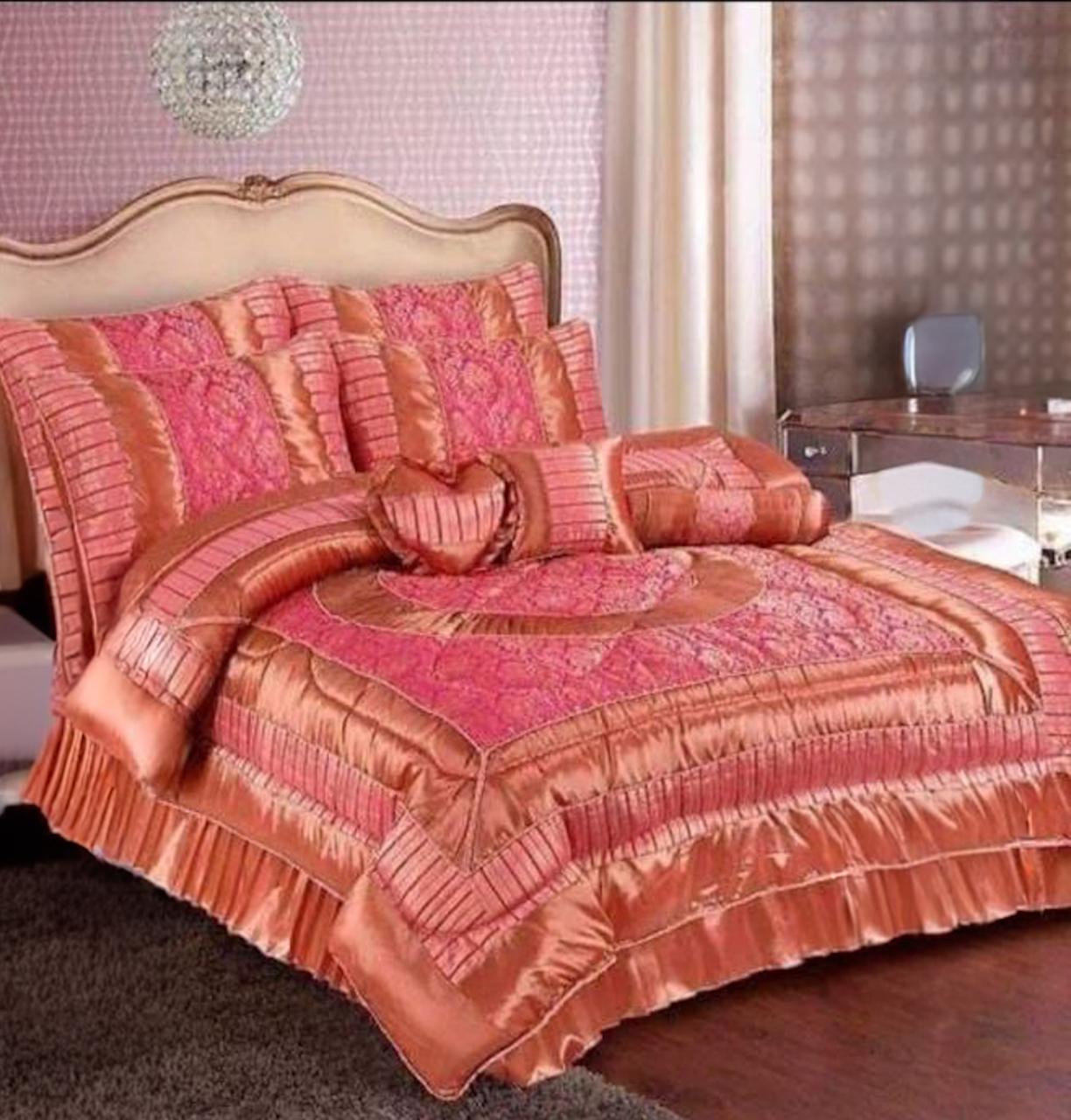 Golden Glow 14PC Silk Jacquard Bridal Bed Set – Royal Comfort Edition