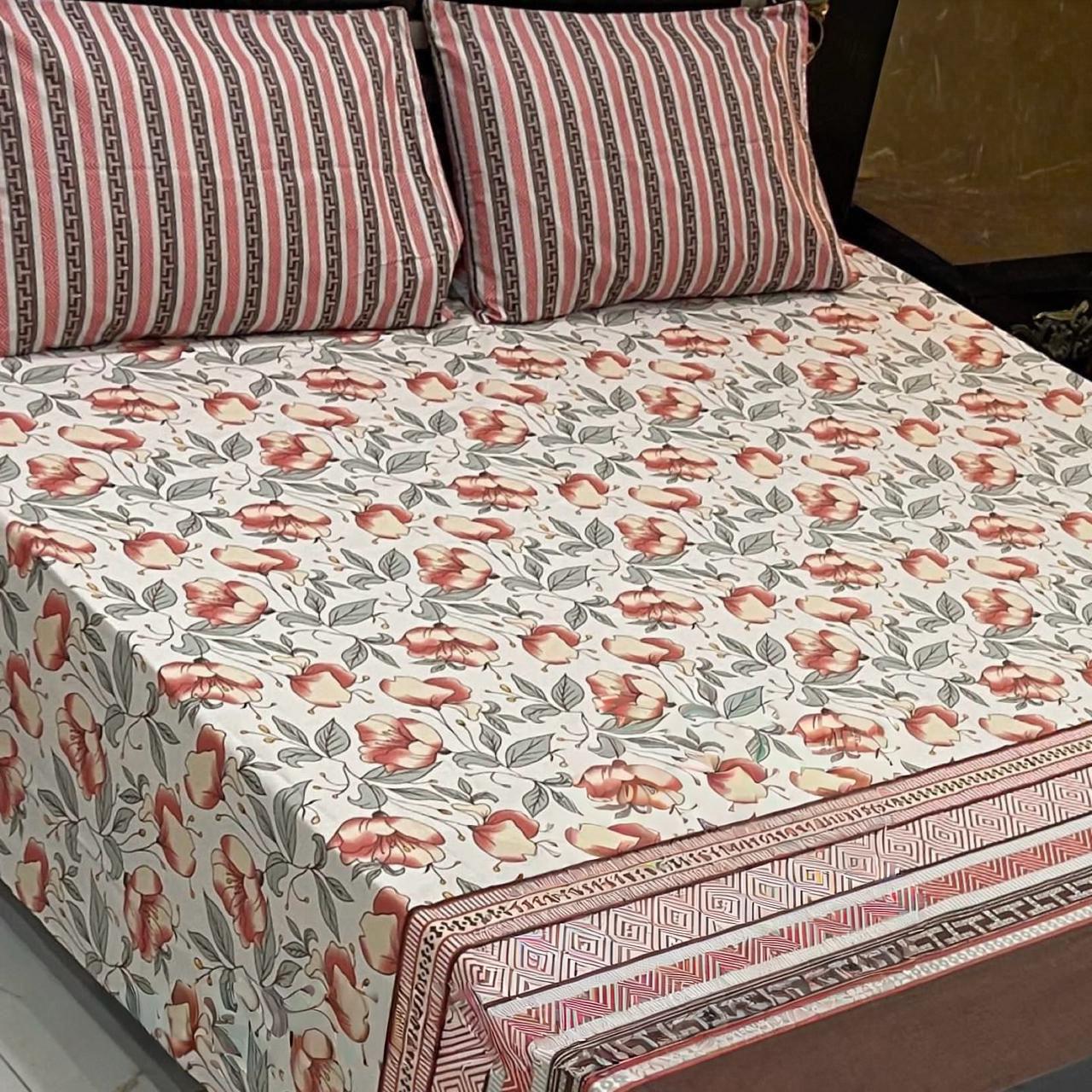 Chic Patterns Print Premium Cotton Bed Sheet