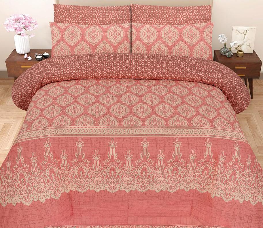 Calm Essence Floral Stripe Premium Cotton Bed Sheet