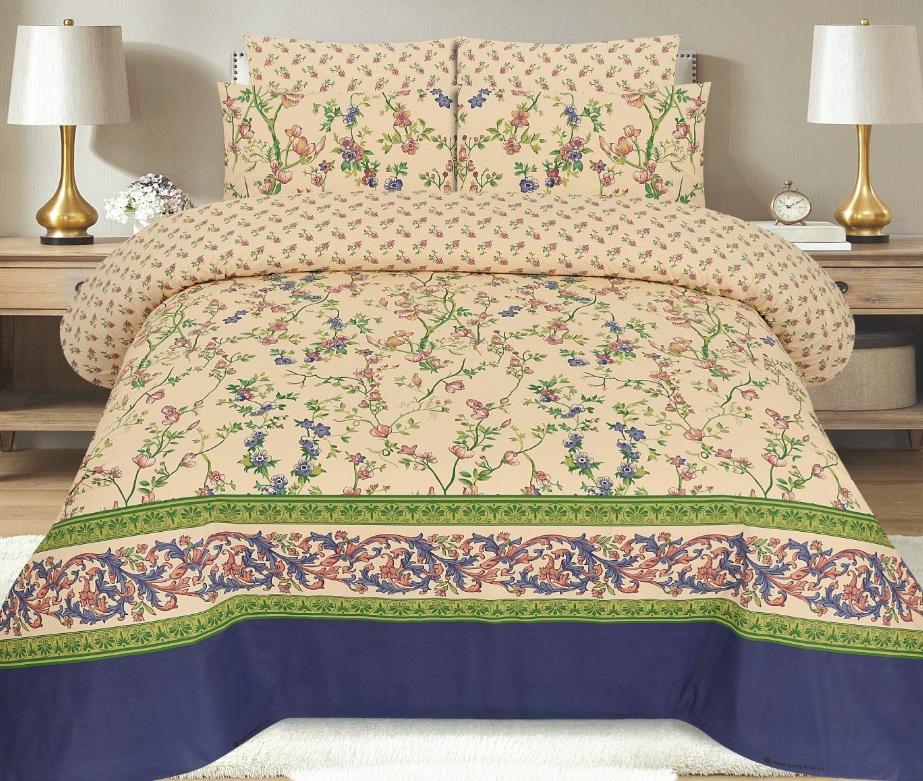 Garden Whisper Premium Cotton Bed Sheet