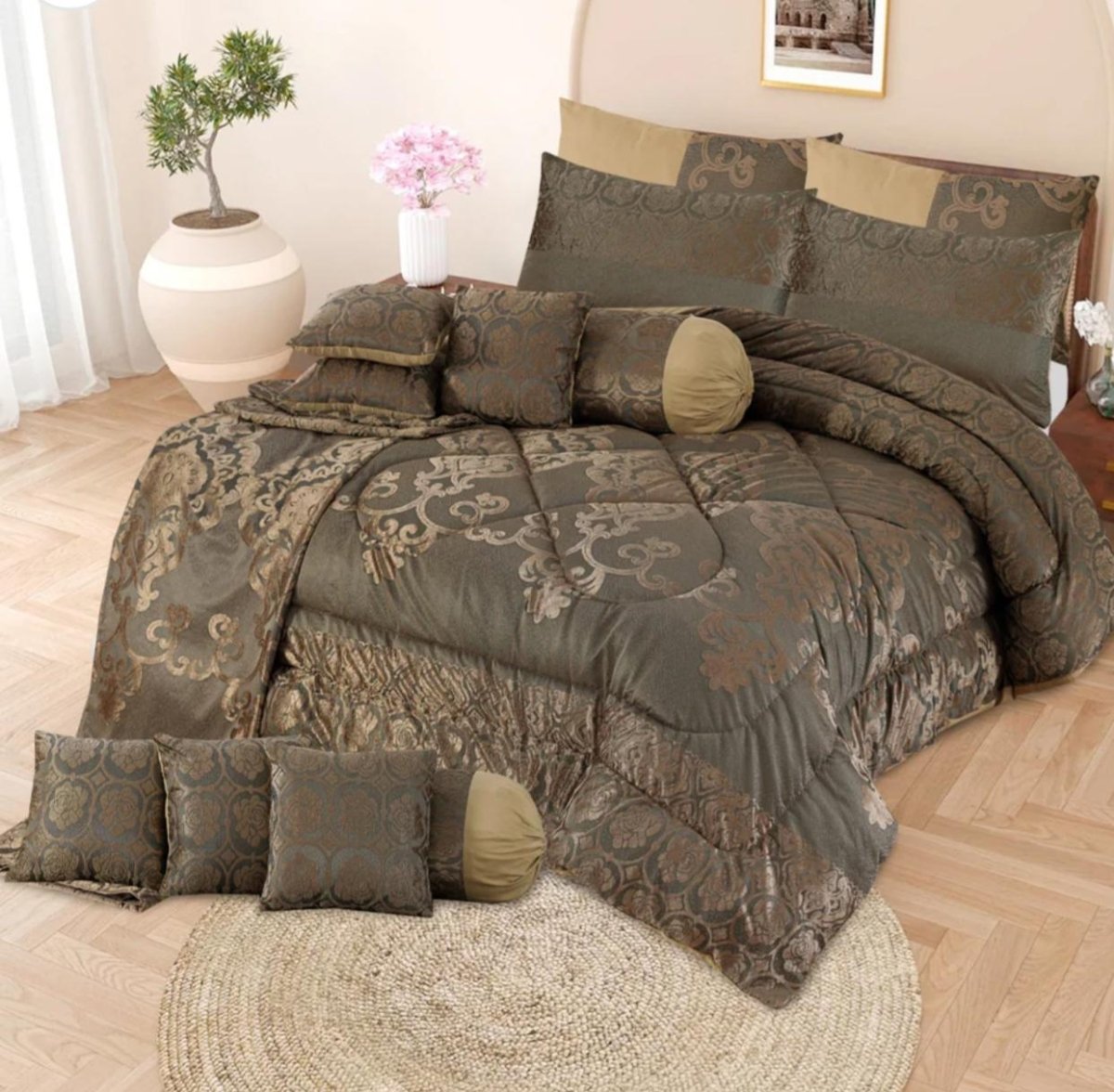 14Pc Palachi Bridal Set Quality Jacquard Fabric - Fashion Home Store