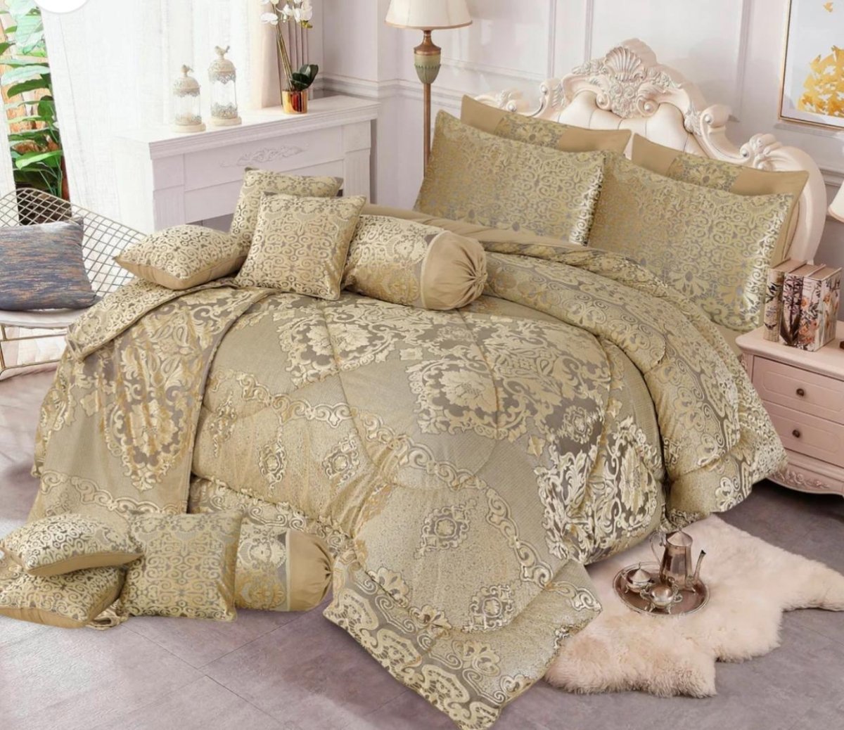 14Pc Palachi Bridal Set Quality Jacquard Fabric - Fashion Home Store