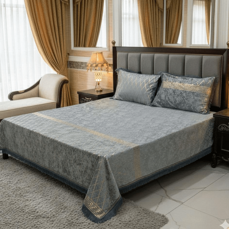 3 PC Imperial Soft Texture Velvet Set - Fashion Home Store