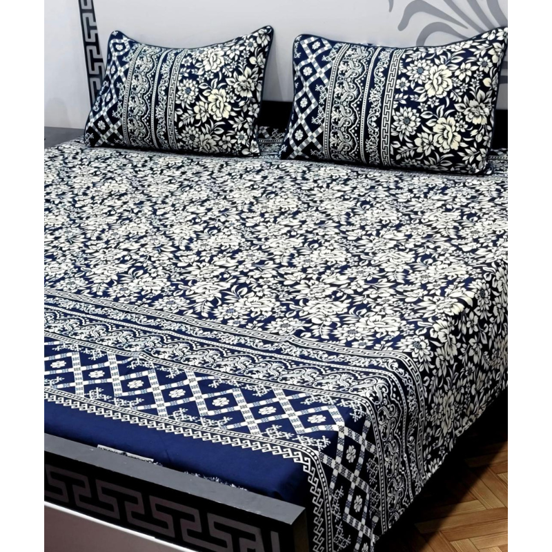 Abstract Harmony  Cotton Bedsheet Set – Floral Pop Edition