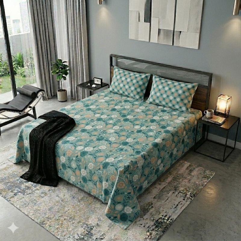 Desert Breeze Premium Cotton Bed Sheet