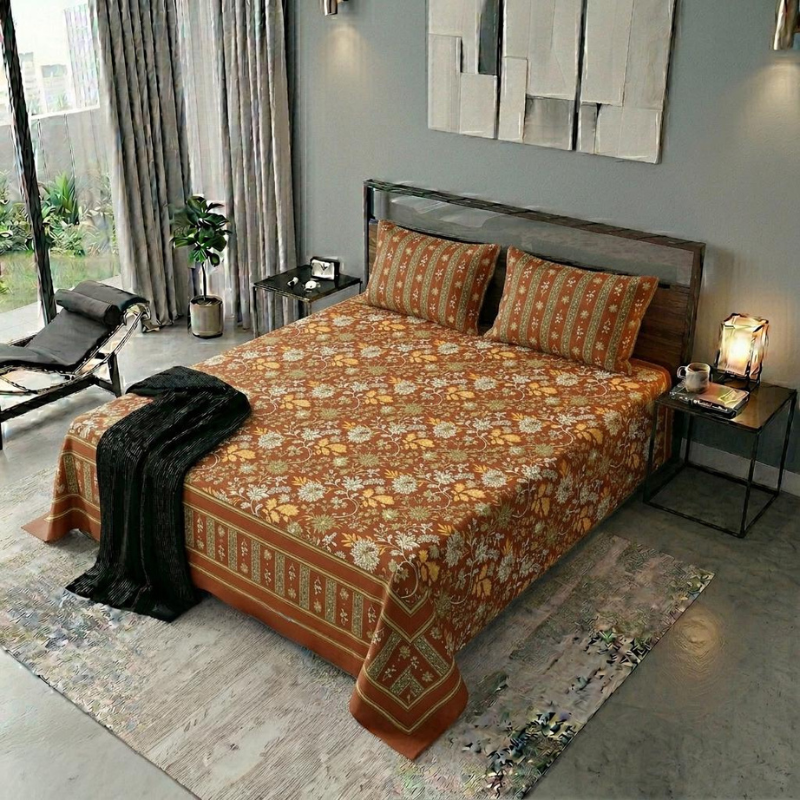 Grandeur Glow Print Nishat Premium Cotton Bed Sheet
