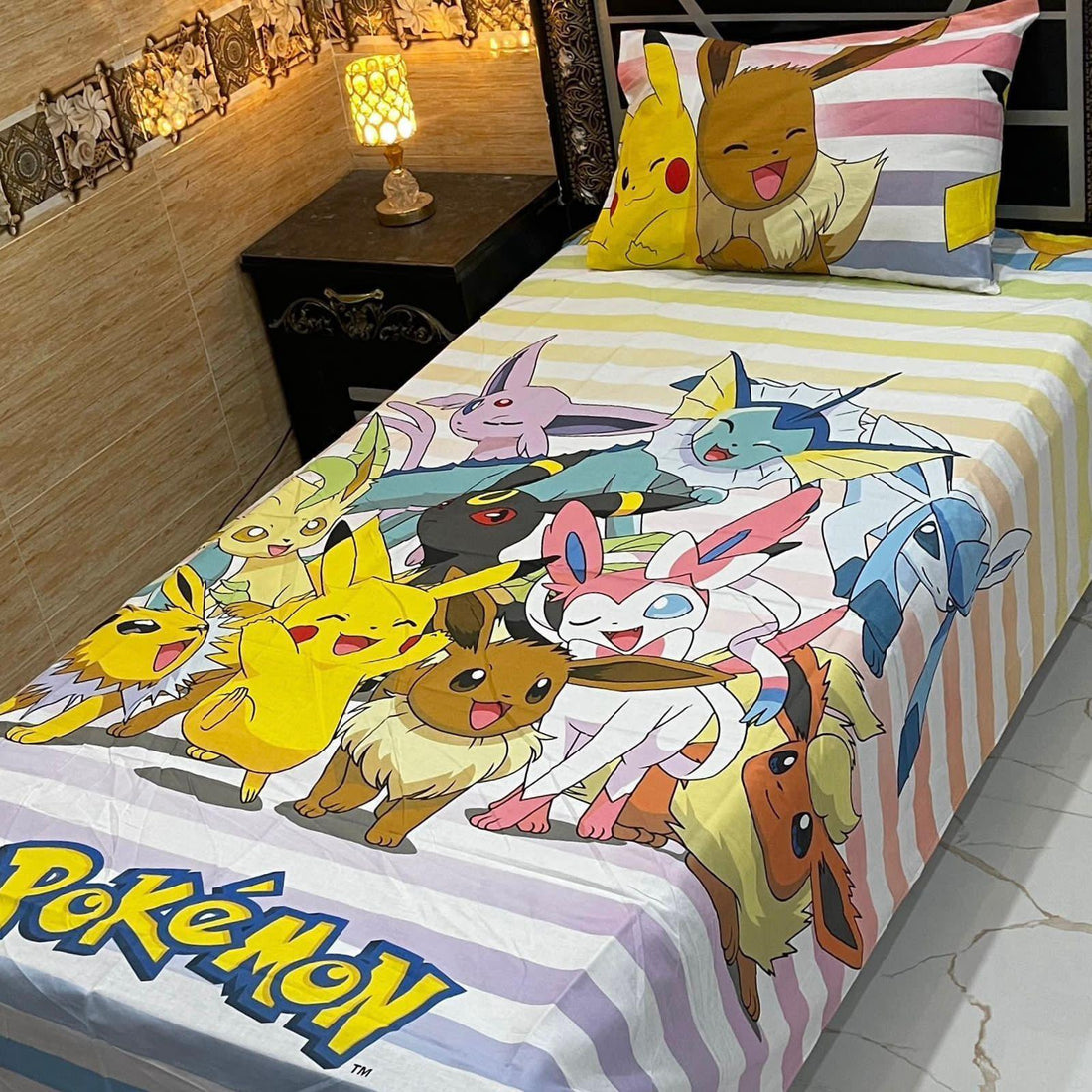 Eevee &amp; Friends Pokémon – Kids Single Pair Bed Sheet