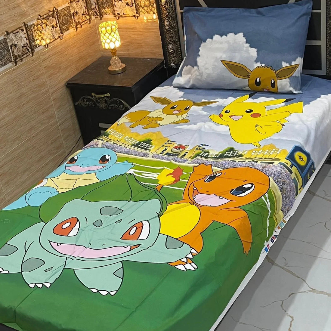 Pokémon Adventure Squad – Kids Single Pair Bed Sheet