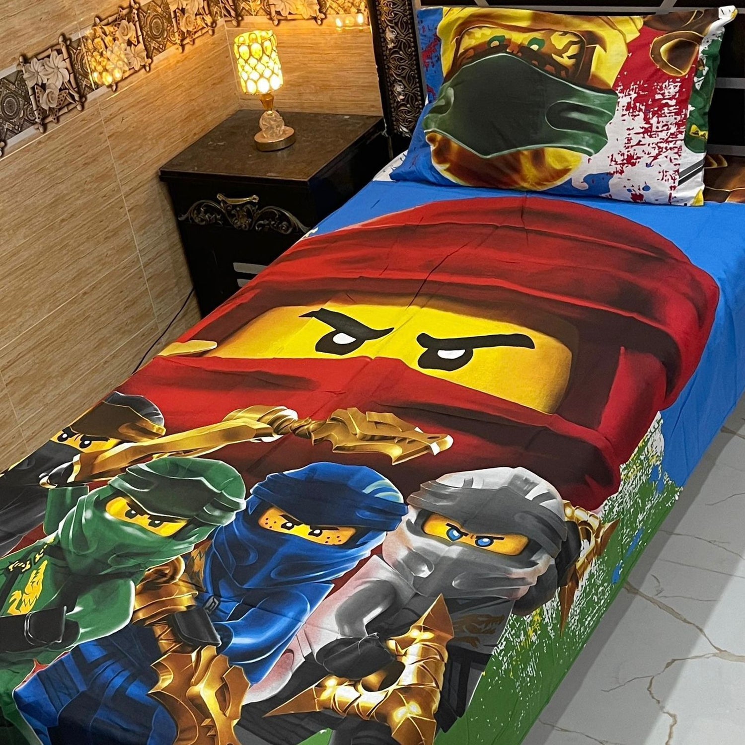 Ninjago Warriors Strike – Kids Single Pair Bed Sheet