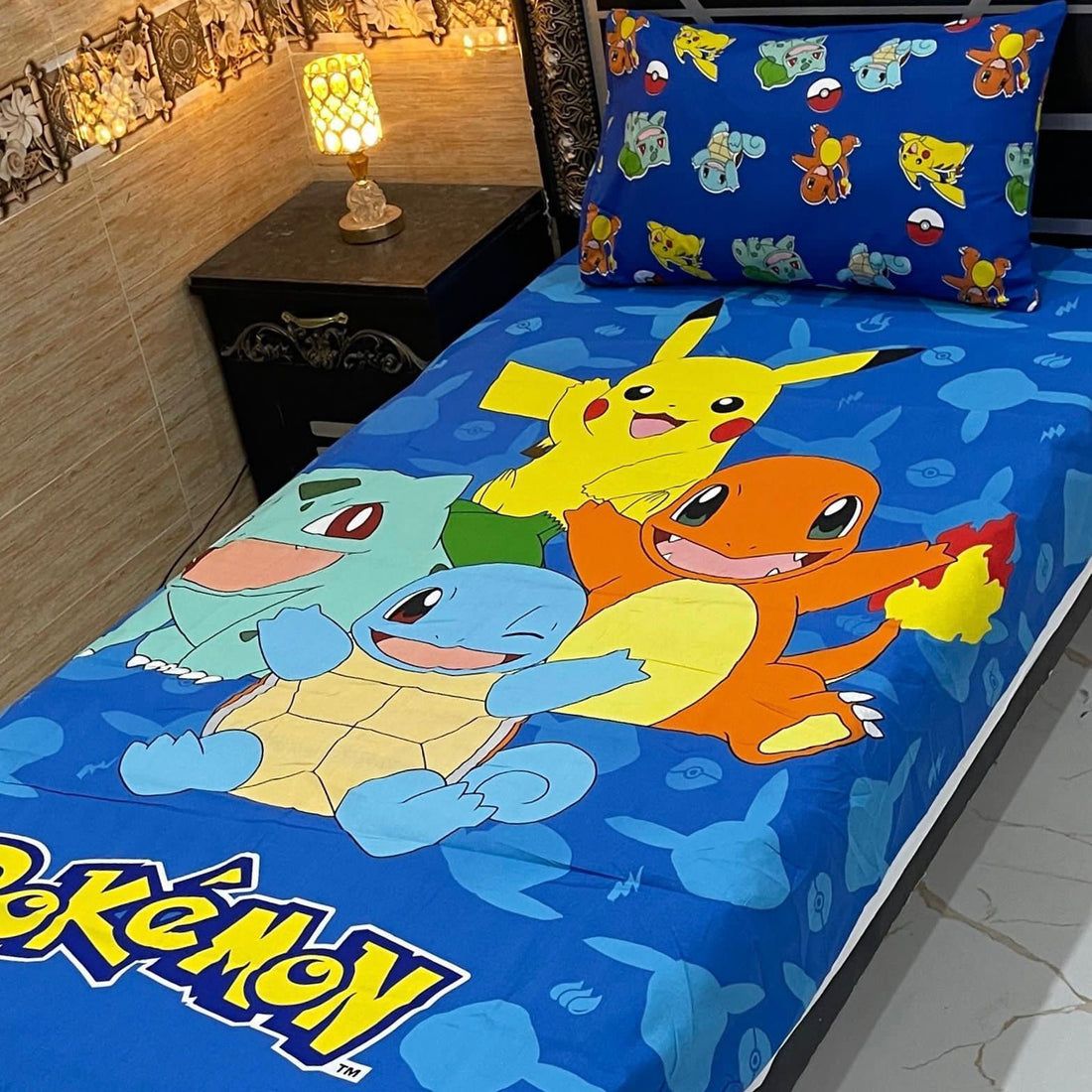 Pokémon Playtime Blue – Kids Single Pair Bed Sheet