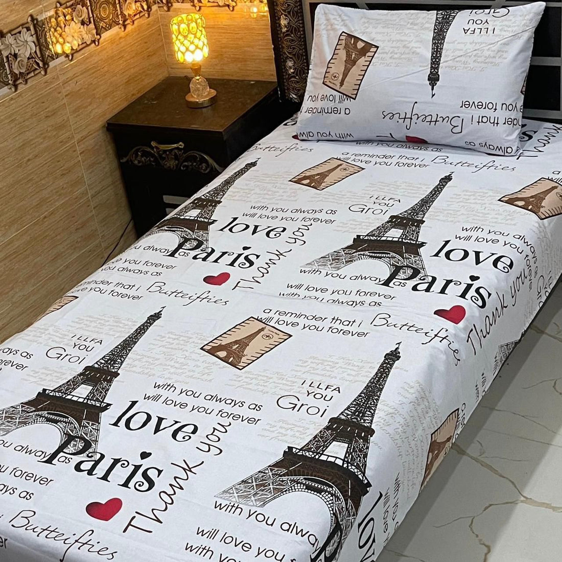 Love Paris Dreams – Kids Single Pair Bed Sheet