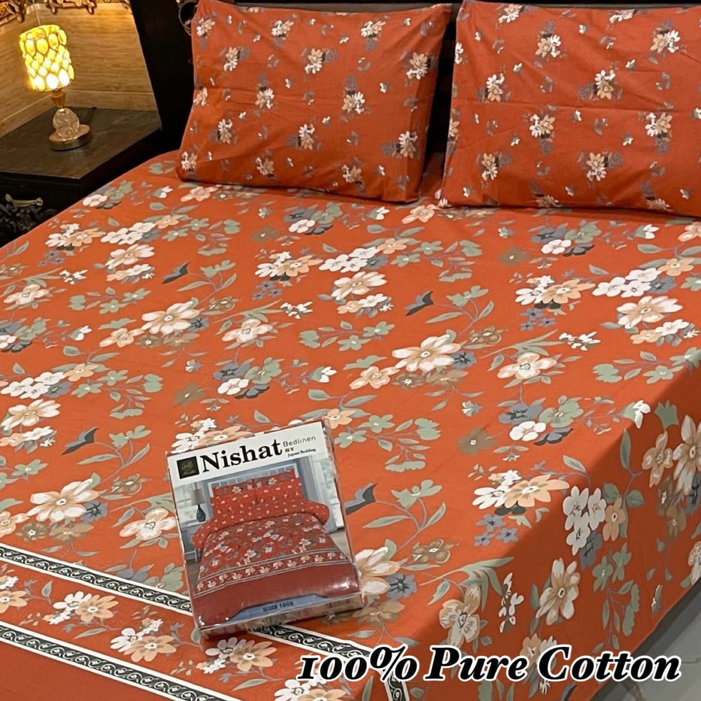 Rustic Bloom – Soft Crystal Cotton Bed Sheet Set