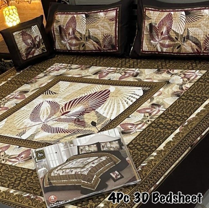 Earth Leaf Harmony – 4-Piece 3D Bed Sheet Set