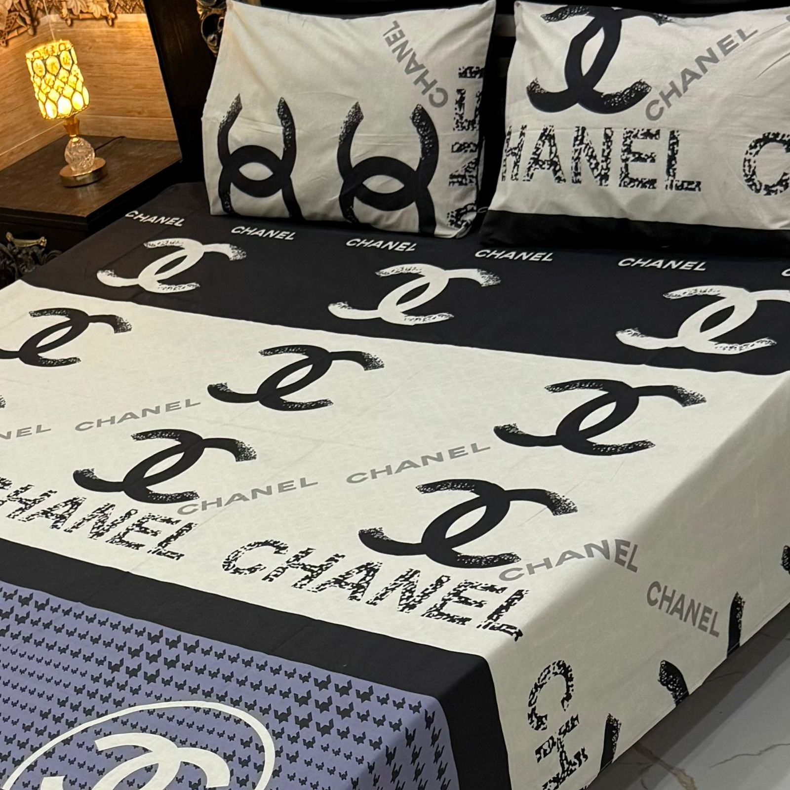 I Luxe Monogram Soft Crystal Cotton Bed Sheets
