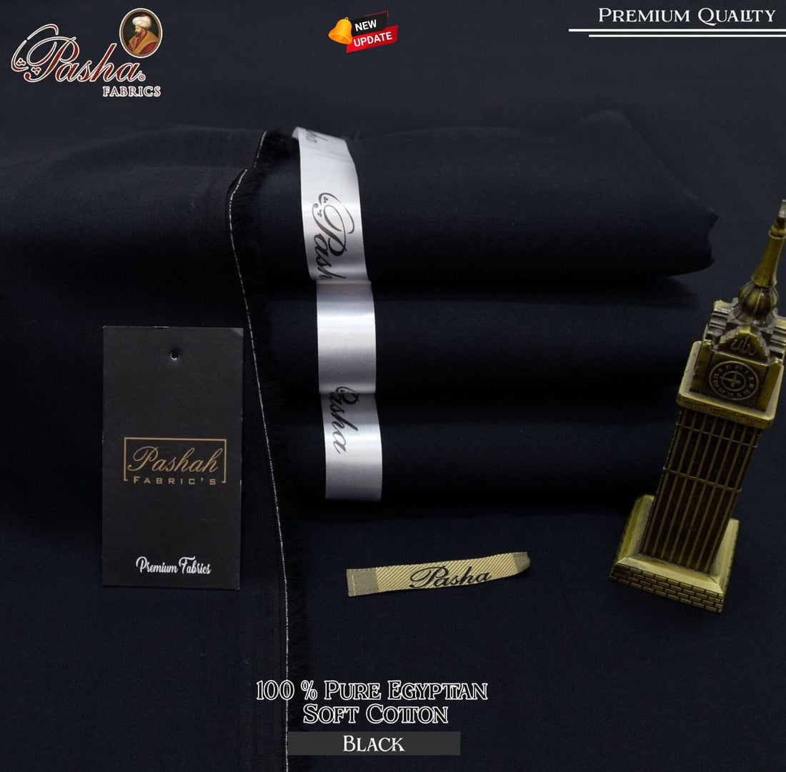 Pasha Black Egyptian Cotton – 100% Pure Soft Luxury Fabric