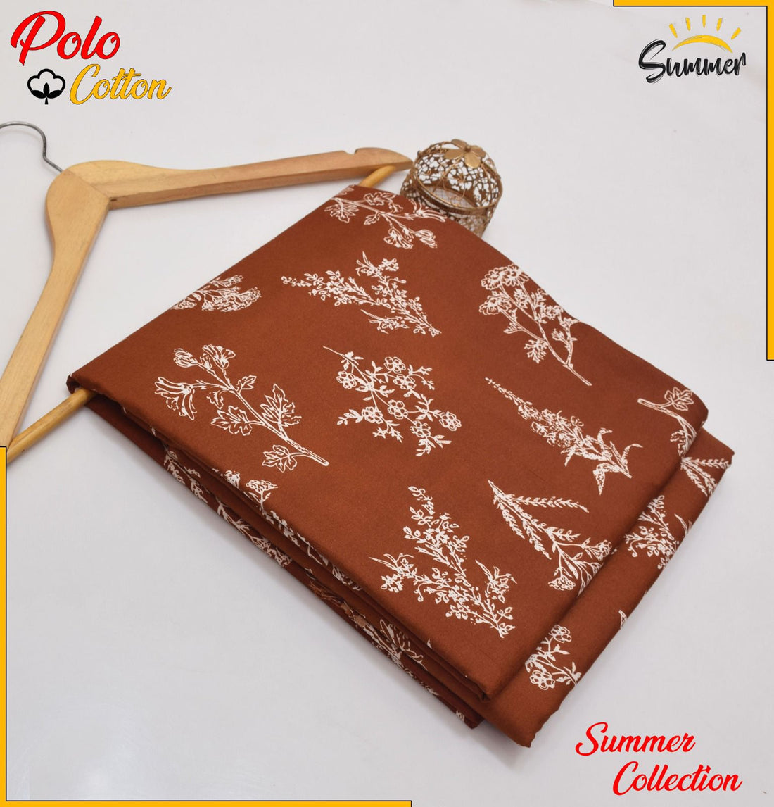 Rust Charm 2PC Floral Printed Women Unstitched – Polo Cotton