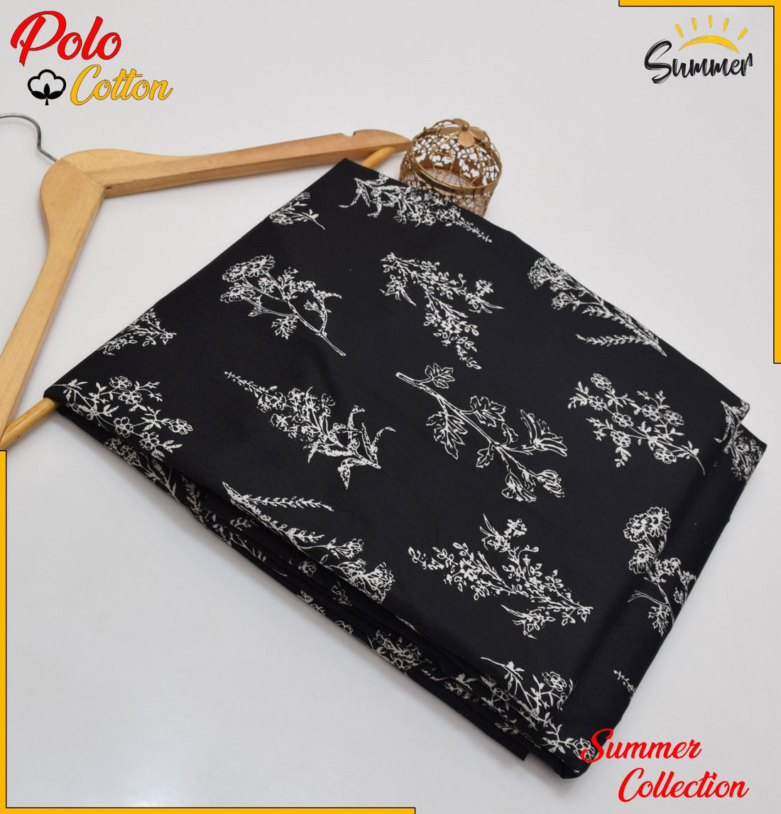 Noir Bloom 2PC Floral Printed Women Unstitched – Polo Cotton