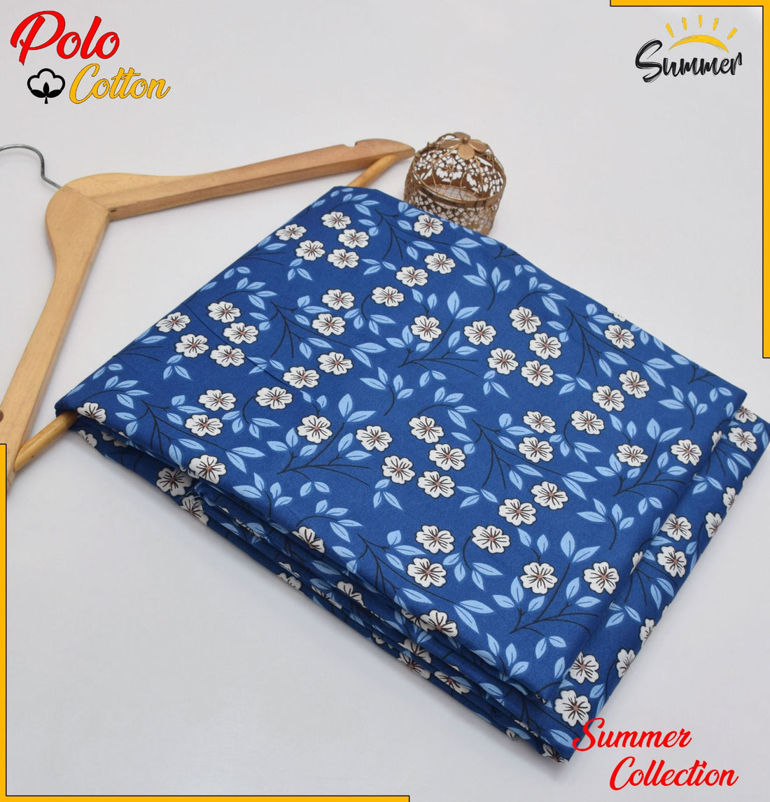 Blue Blossom 2PC Floral Printed Women Unstitched – Polo Cotton
