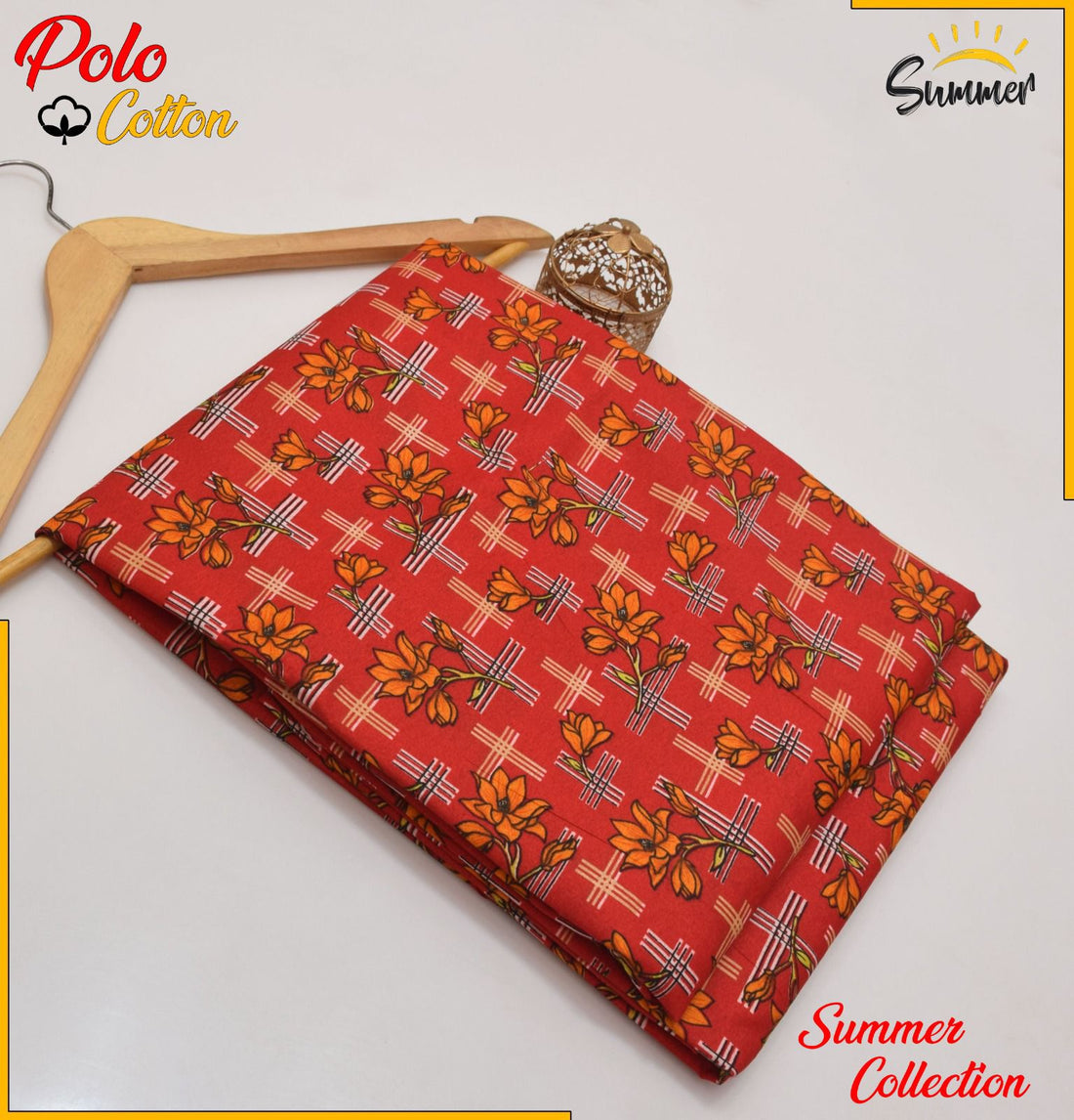 Sunset Bloom 2PC Floral Printed Women Unstitched – Polo Cotton