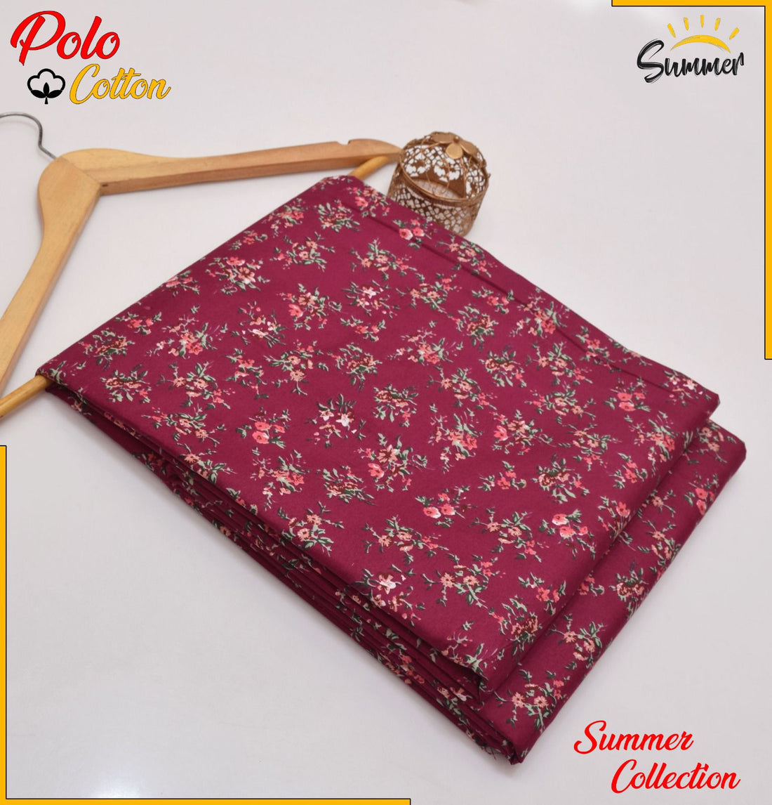 Berry Bloom 2PC Floral Printed Women Unstitched – Polo Cotton