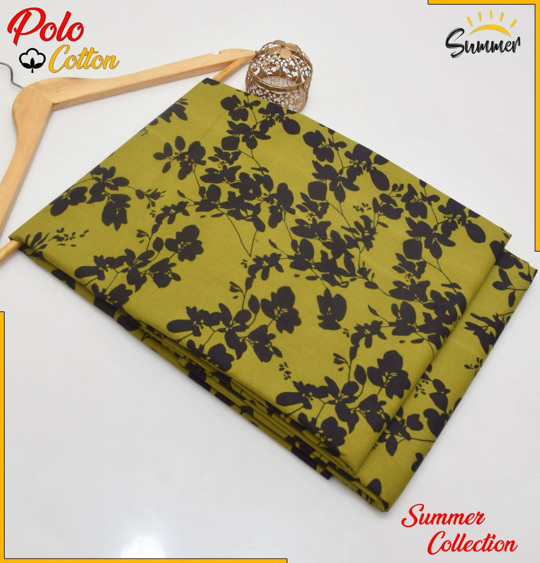 Olive Shadow 2PC Floral Printed Women Unstitched – Polo Cotton