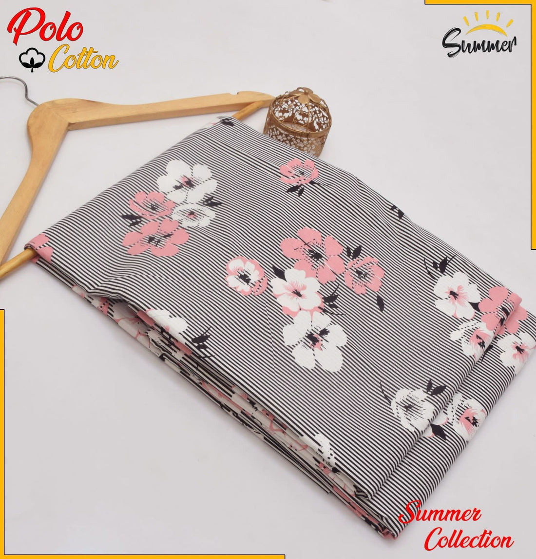 Pink Pop 2PC Floral Printed Women Unstitched – Polo Cotton