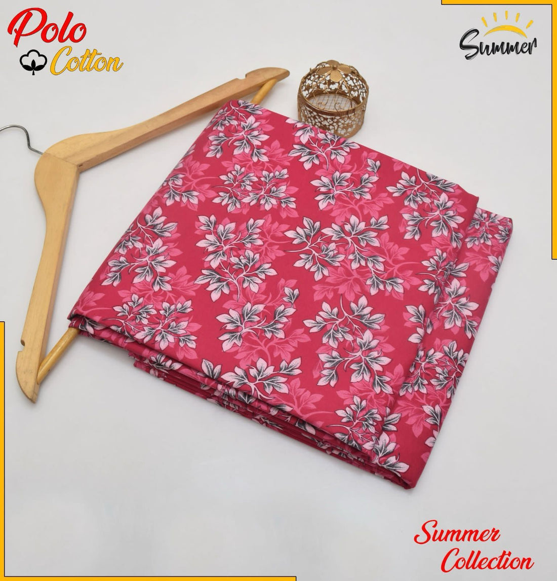 Pink Floral Bloom  2PC Printed Women Unstitched – Polo Cotton