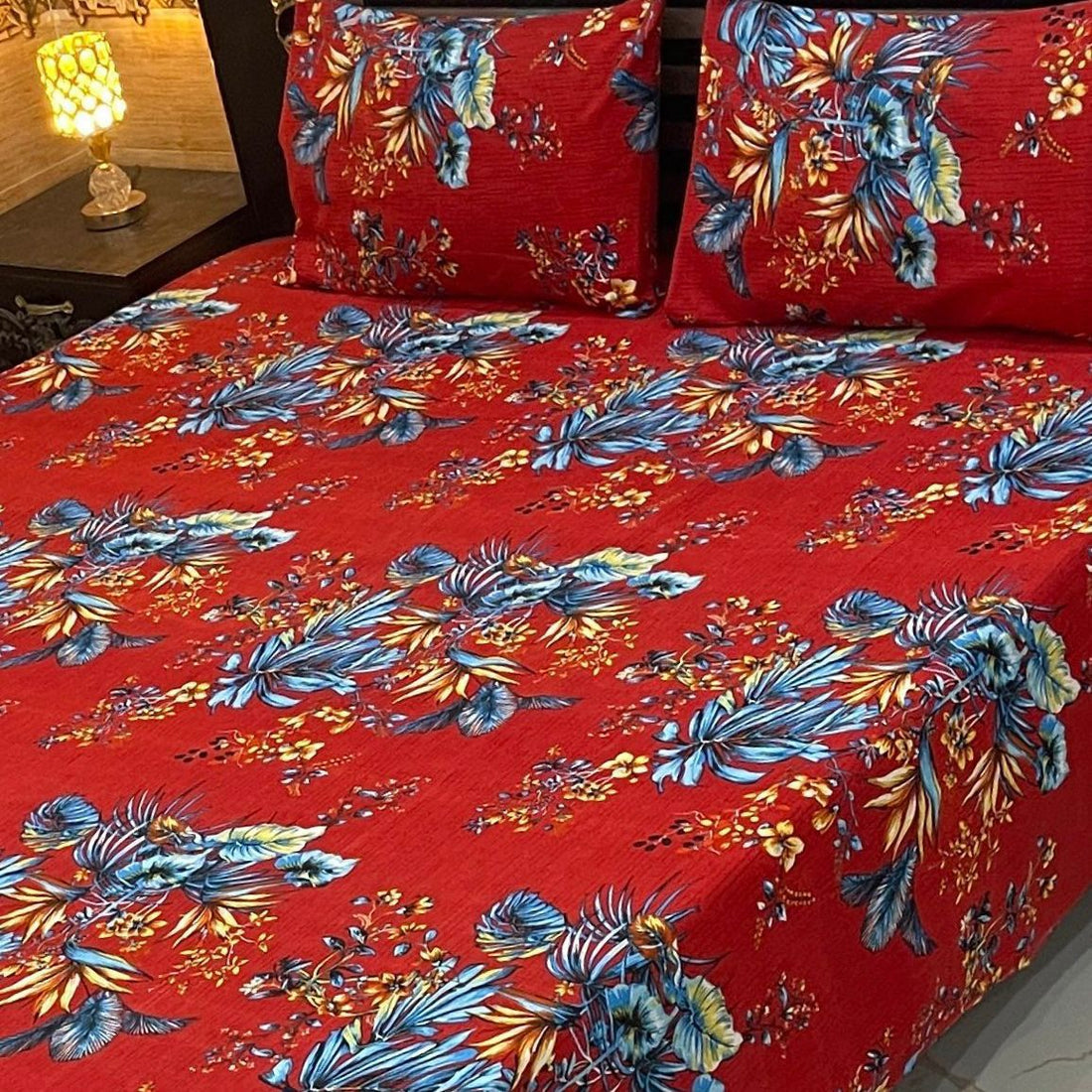 Blue rose  Soft Crystal Cotton Bed Sheets