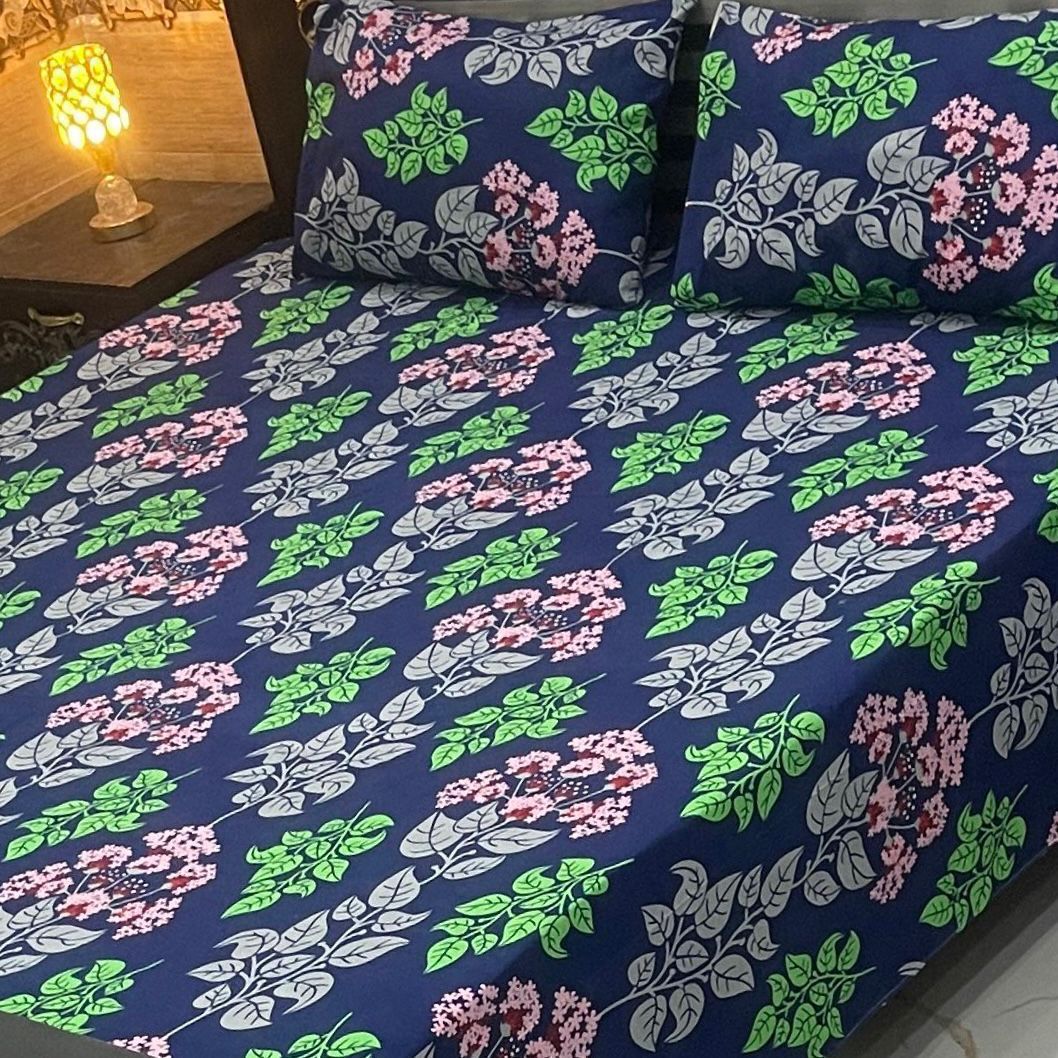 Dream Soft Crystal Cotton Bed Sheet – Floral Theme