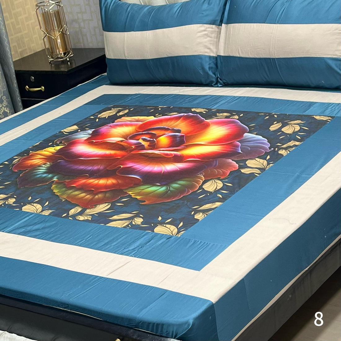 Black rose printed bedsheet