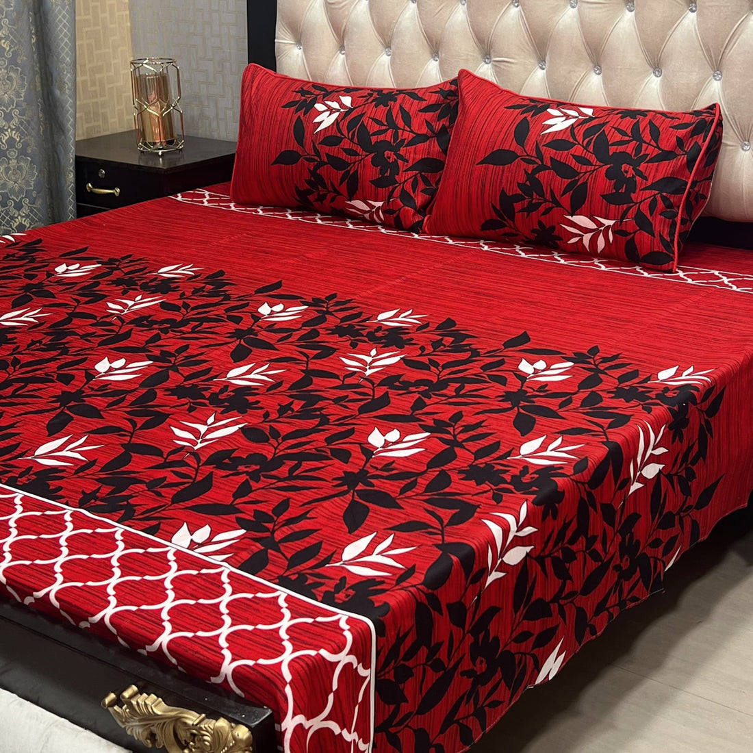 I Maroon Bloom Soft Crystal Cotton Bed Sheets