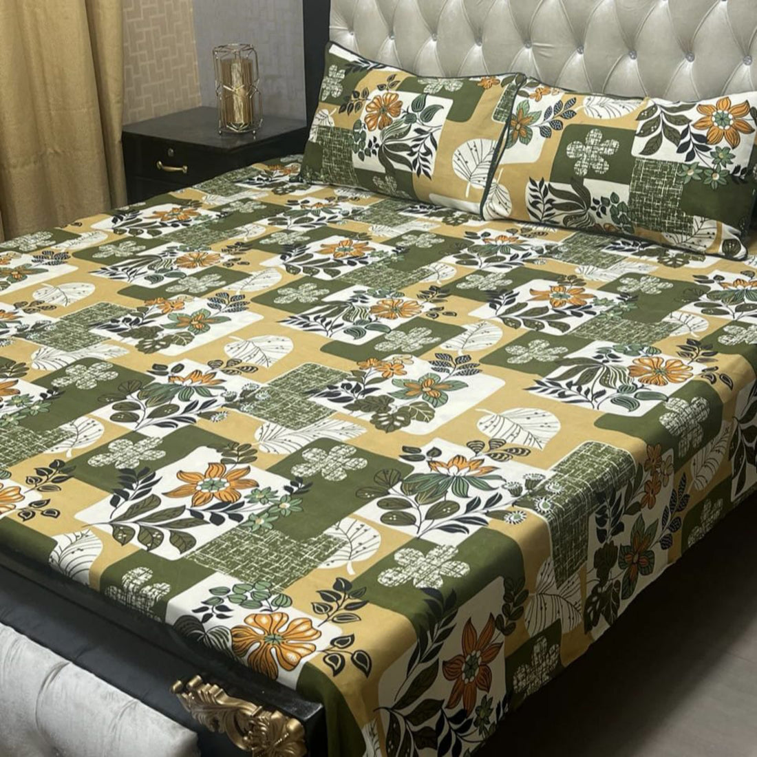 I Midnight Blossom Soft Crystal Cotton Bed Sheets