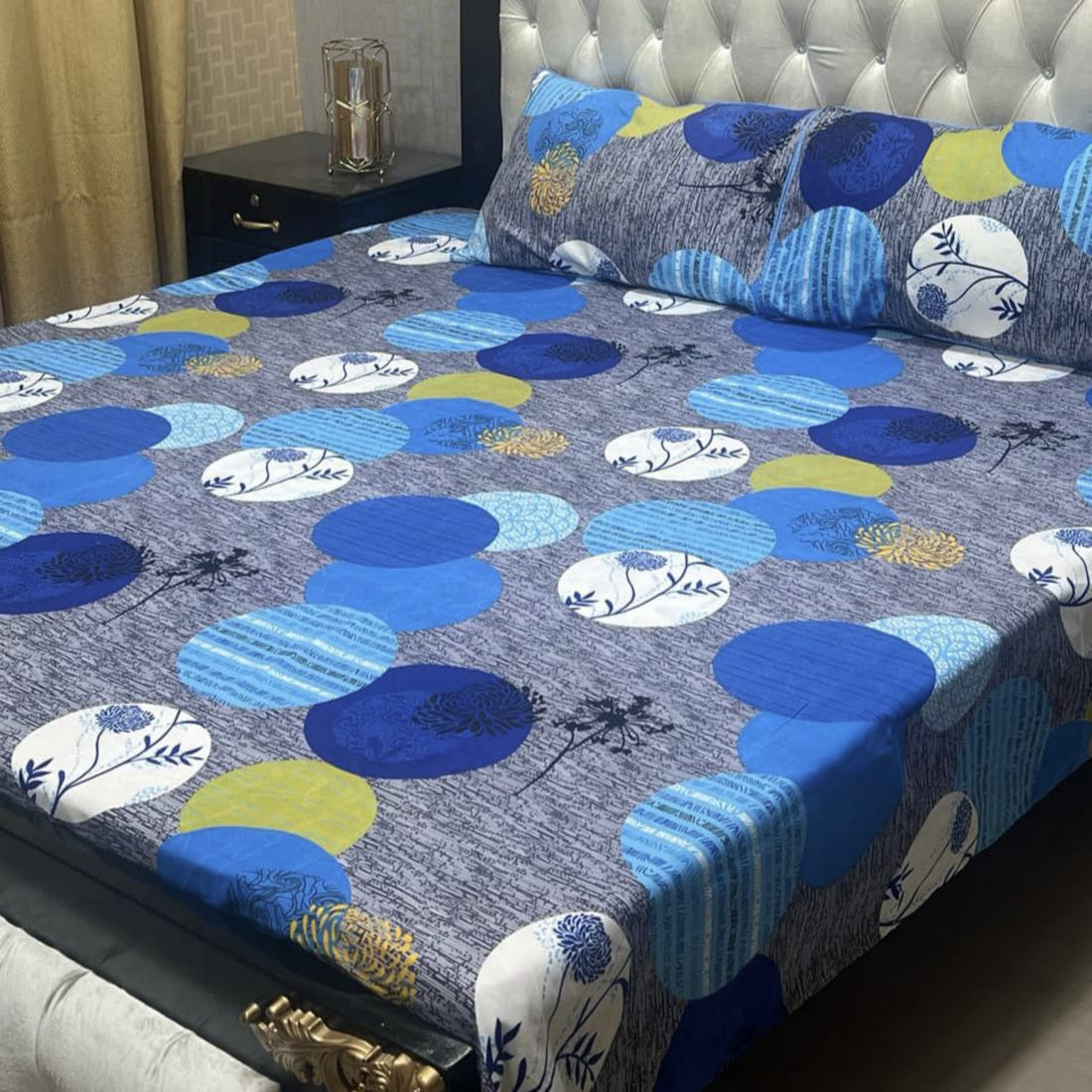 I Blue Elegance Soft Crystal Cotton Bed Sheets