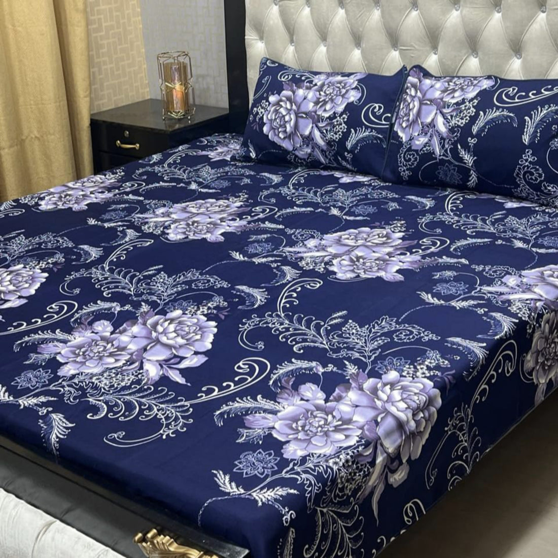 Soft Crystal Cotton Bed Sheets - Vibrant Floral Yellow King Size - Fashion Home Store