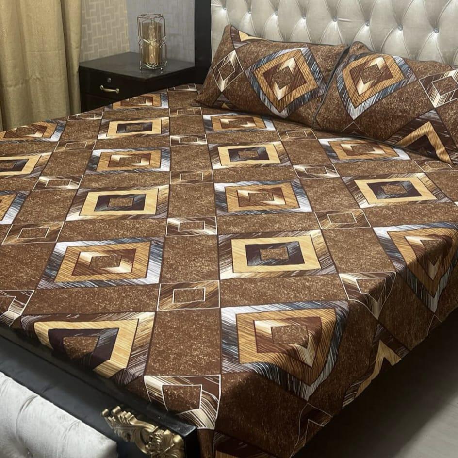 Soft Crystal Cotton Bed Sheets - Classic Floral Maroon King Size - Fashion Home Store