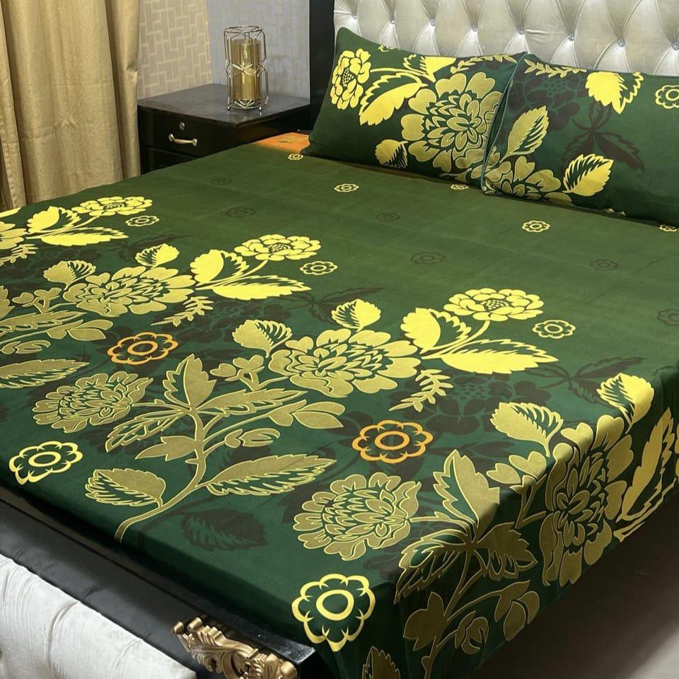 Elegant Brown &amp; White Geometric Cotton Bed Sheets – Classic Bedding Set