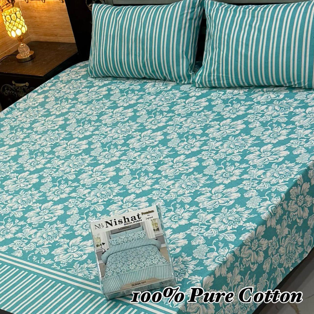 Geometric Oval Gul Ahmad Premium Cotton Bed Sheet