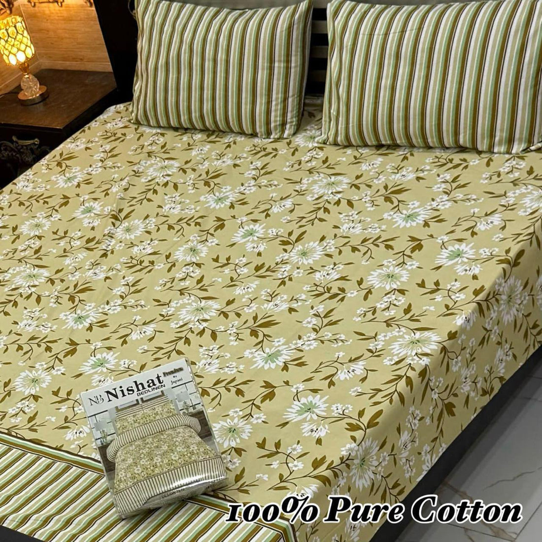 Floral Nishat Premium Cotton Bed Sheet