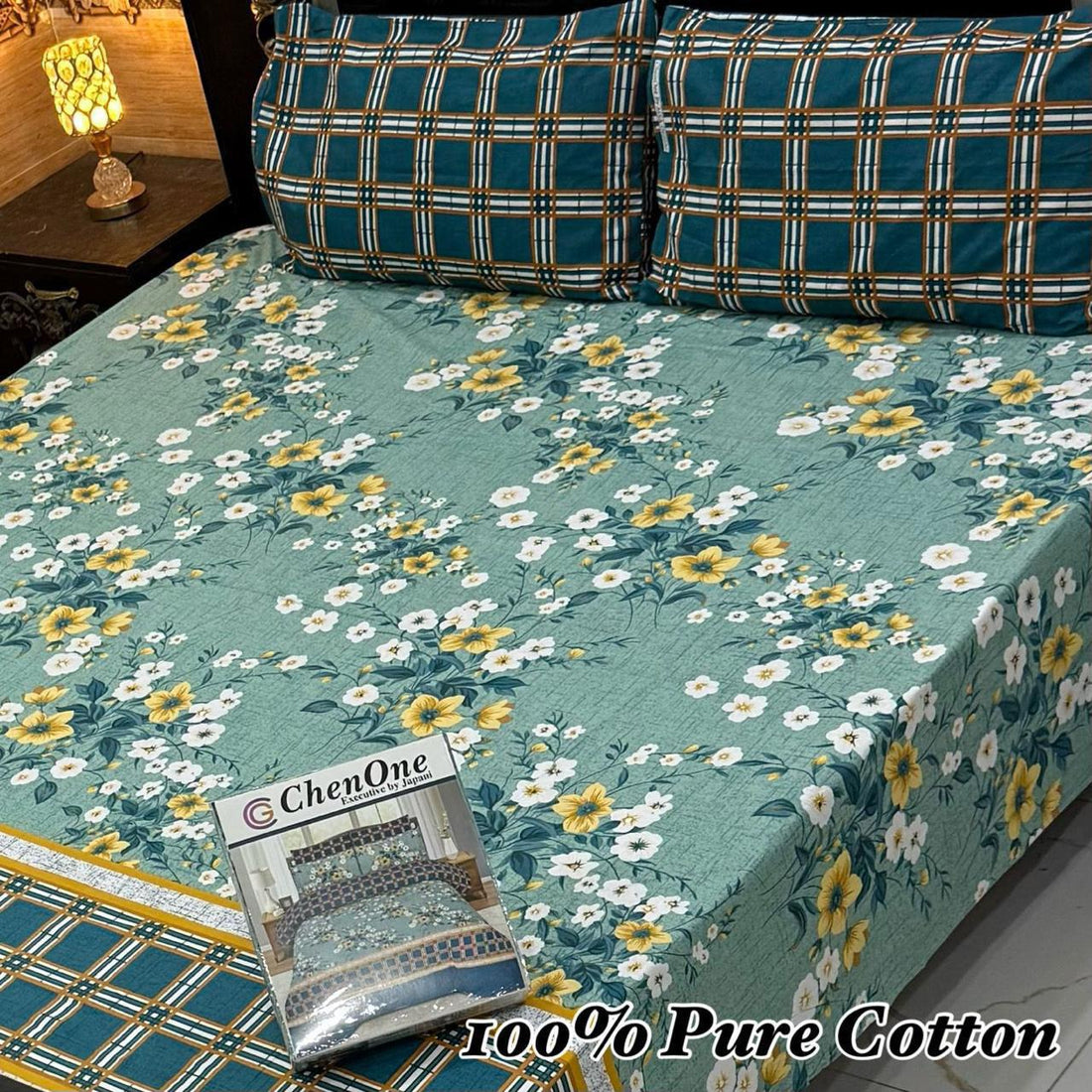 Sapphire  Rose Print Premium Cotton Bed Sheet
