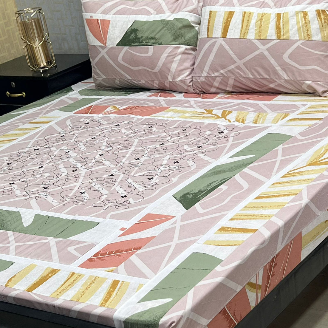 Classic Paisley Embroidered Patchwork Bedsheet Set